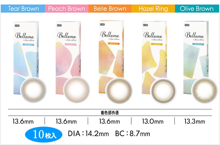 ベルミーのDIAと着色直径